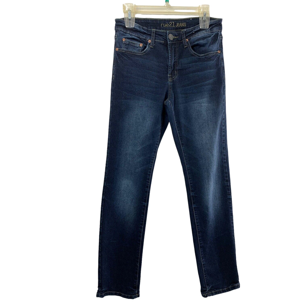 Rue 21 Womens Straight Jeans Size 28 Dark Wash Denim Stretch